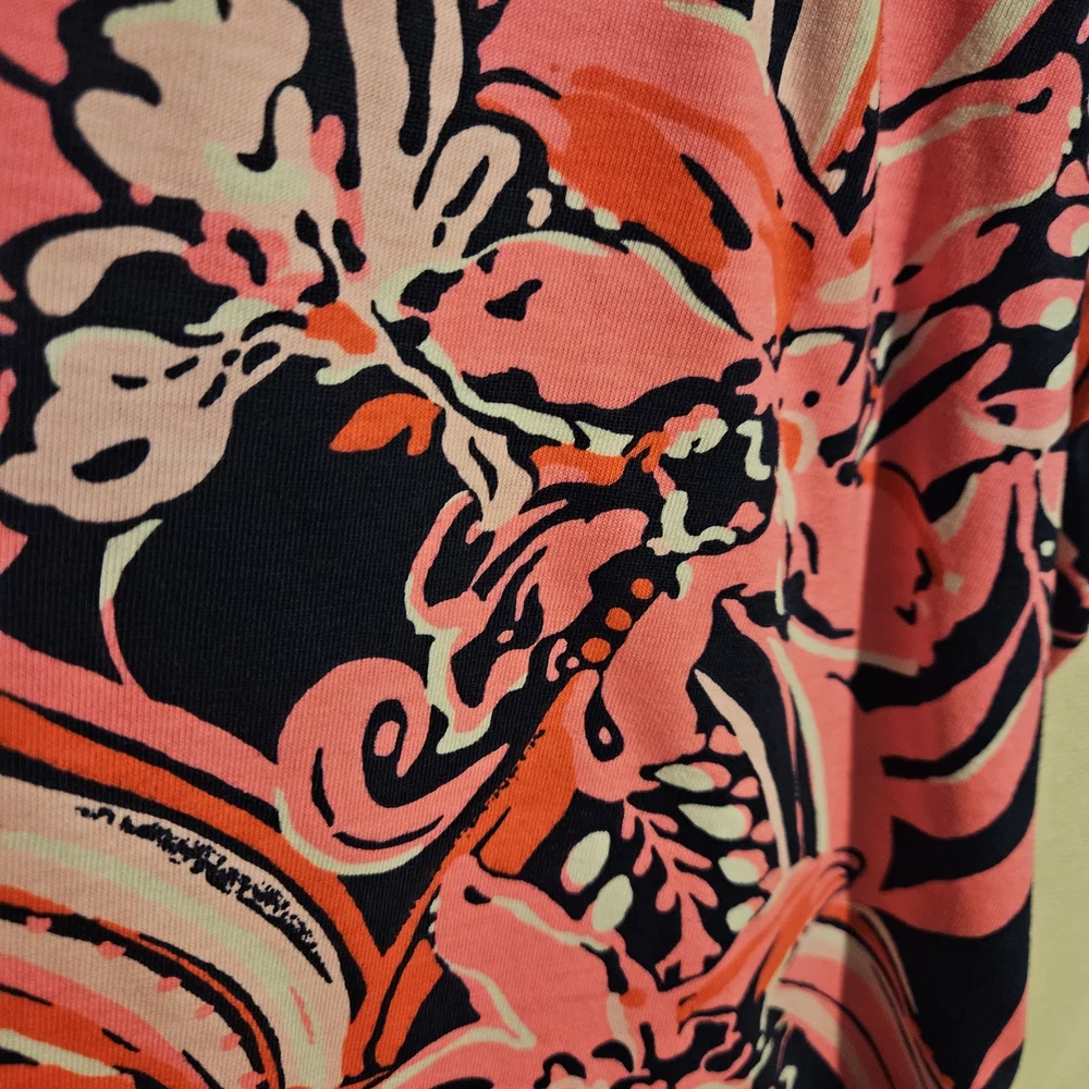 Lilly Pulitzer Vibrant Pink and Navy Midi Dress - Picture 7 of 7
